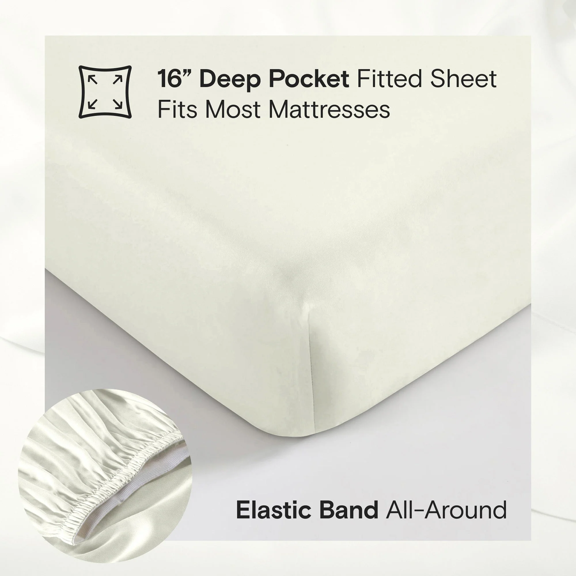 DOZ Organic Bamboo No Flat Sheet Set - Ivory - Image 3