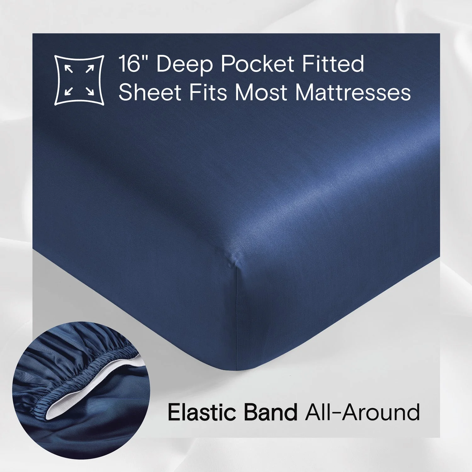 DOZ Organic Bamboo No Flat Sheet Set - Sapphire - Image 3