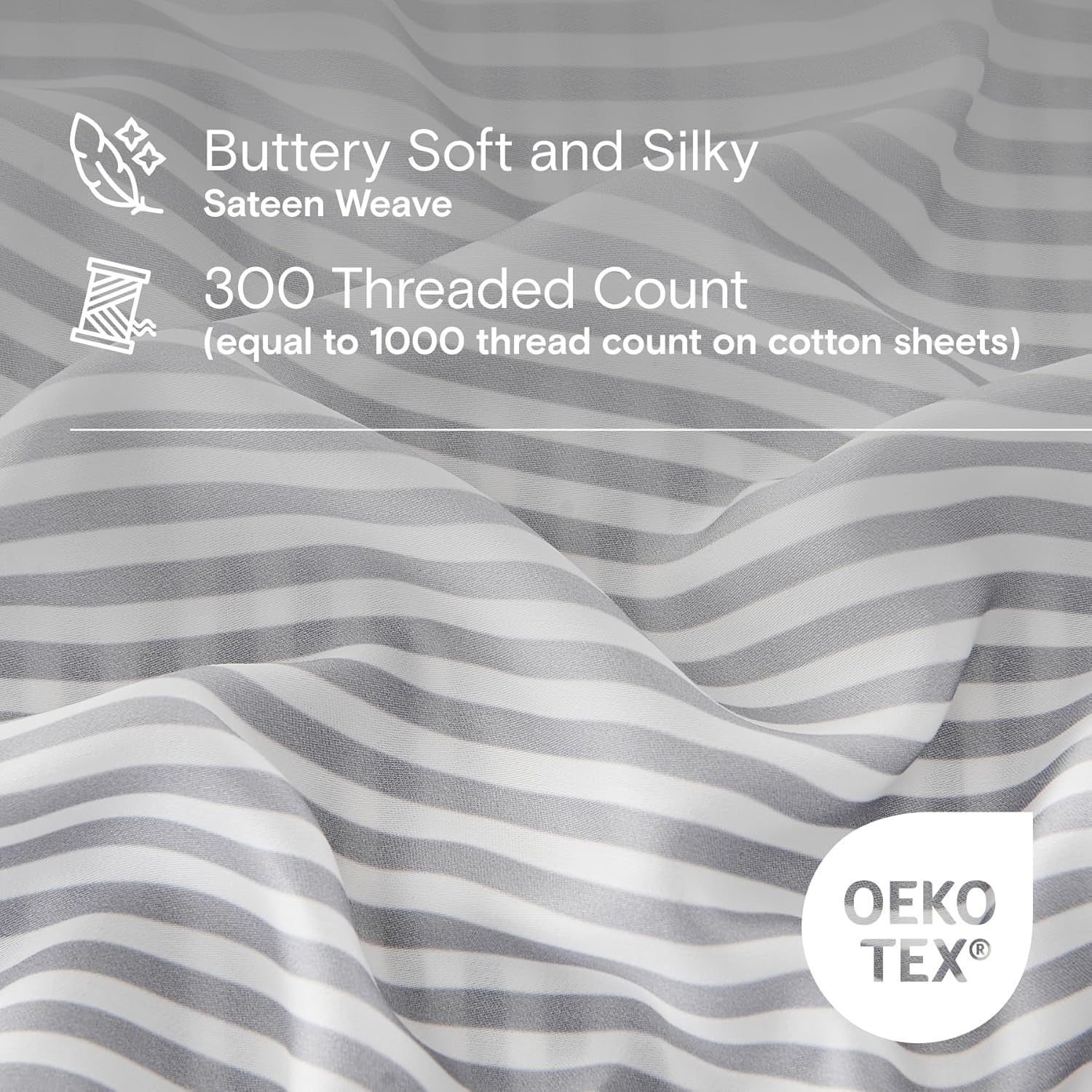 DOZ Organic Bamboo Sheet Set - Stripe - Image 2